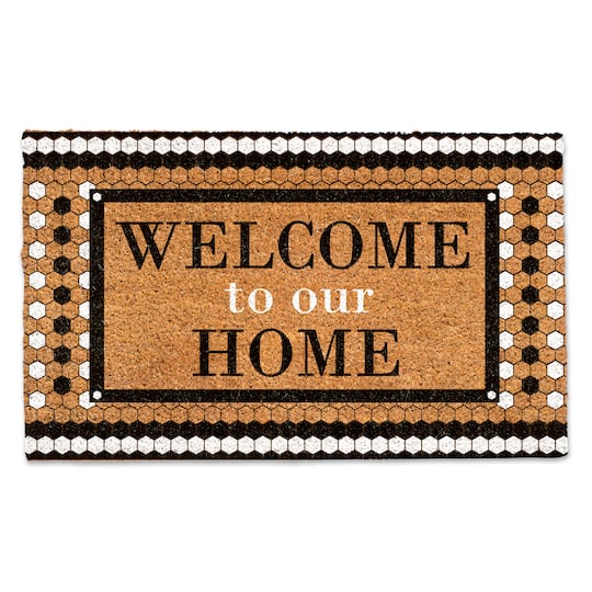 Welcome to Our Home Black & White Doormat